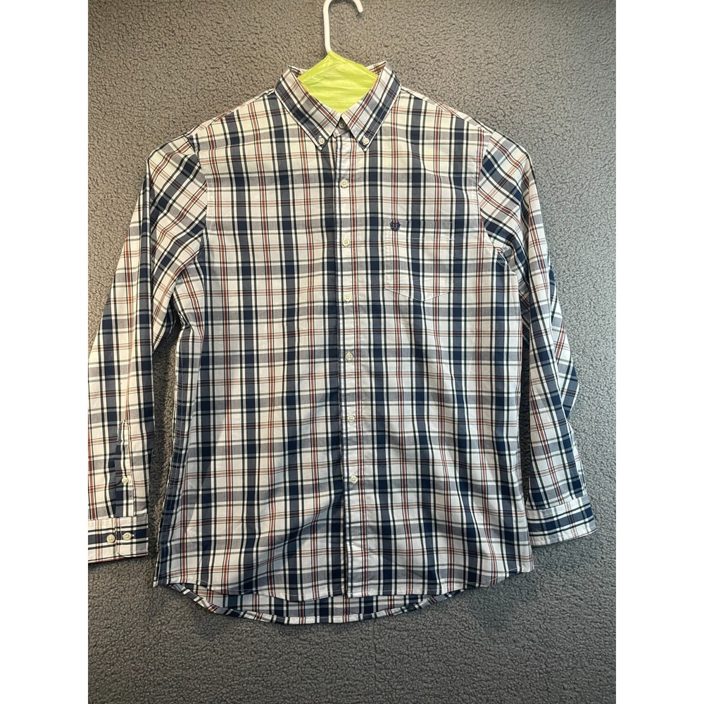 Chaps Men Plaid Long Sleeve Button-Down Shirt Multicolor Size L‎